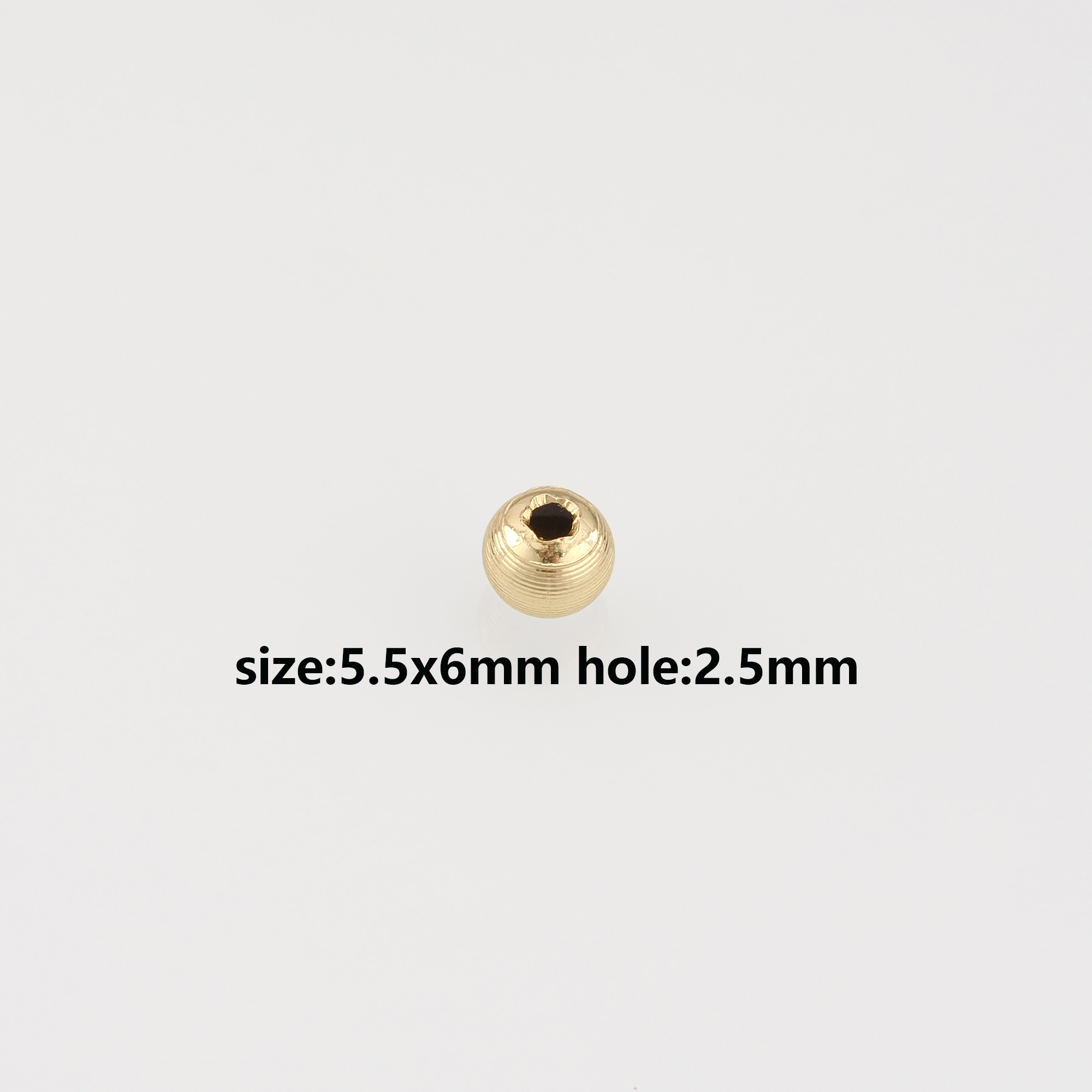 10Pcs 18K Gold Filled Round Spacer Beads,Ball Bead for Bracelet Jewelry Necklace Making Supply