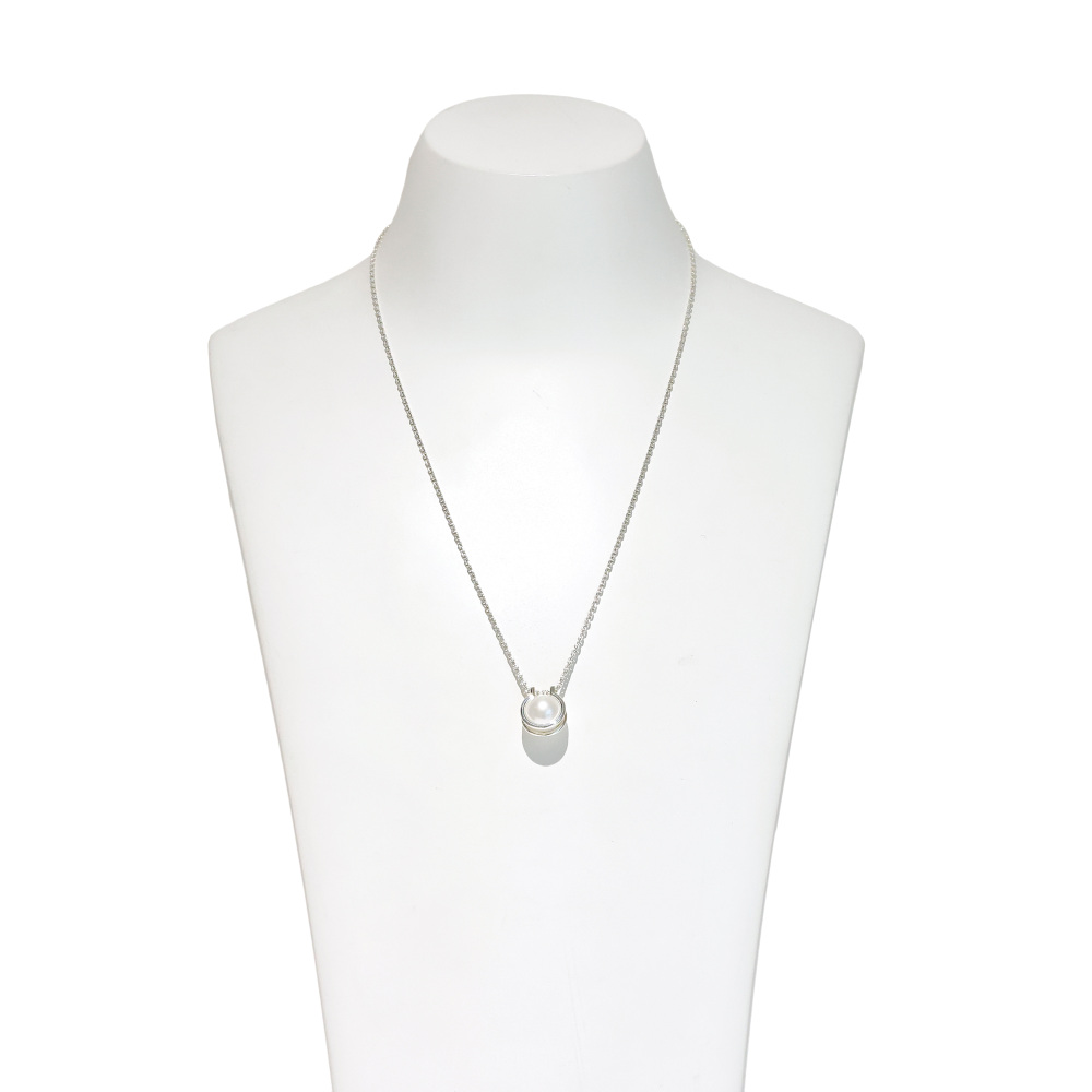 Tiffany & Co. Hardware Fresh Water Pearl Link Pendant Sterling Silver Necklace 64048317