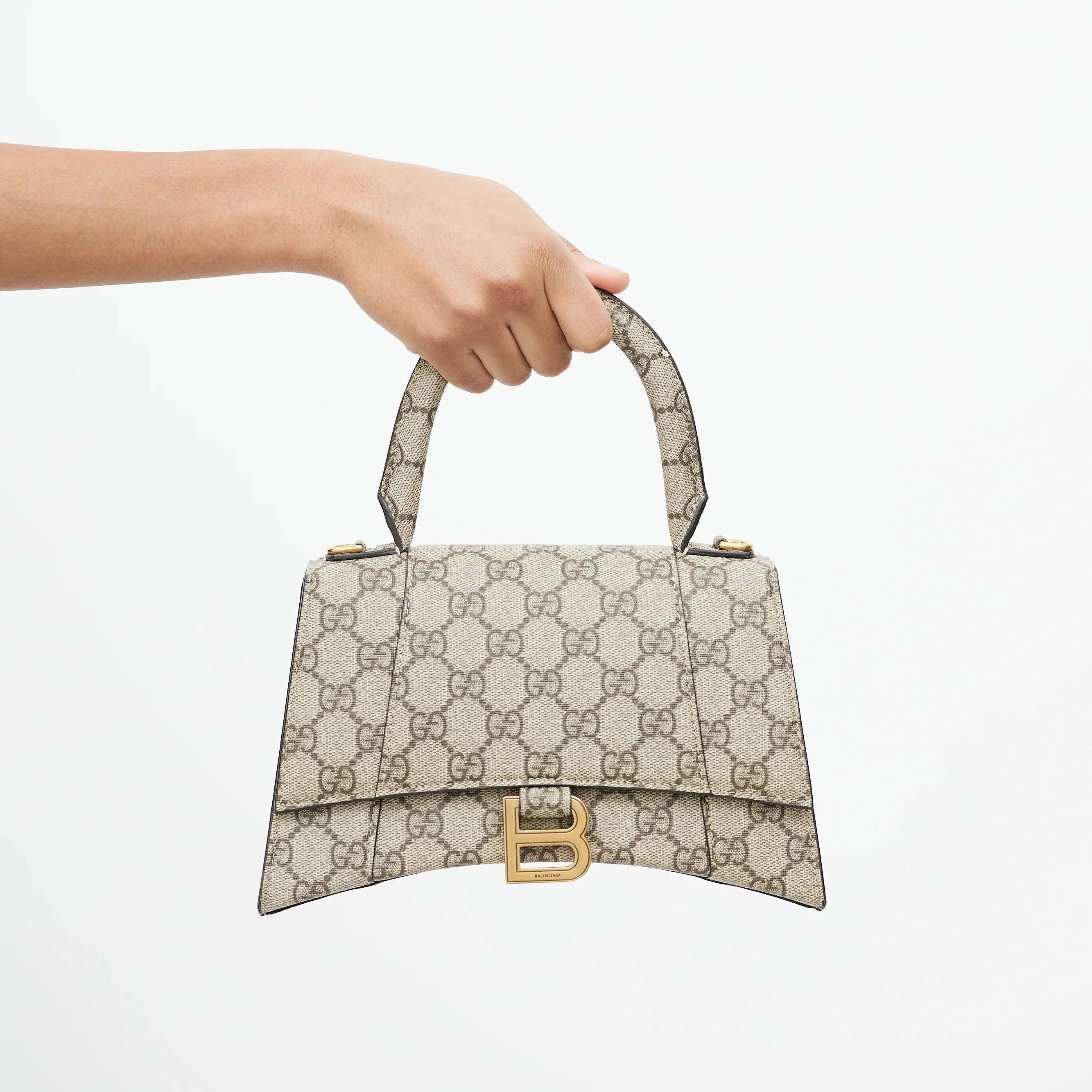 Gucci x Balenciaga The Hacker Project Small Canvas Hourglass Shoulder Bag – Beige
