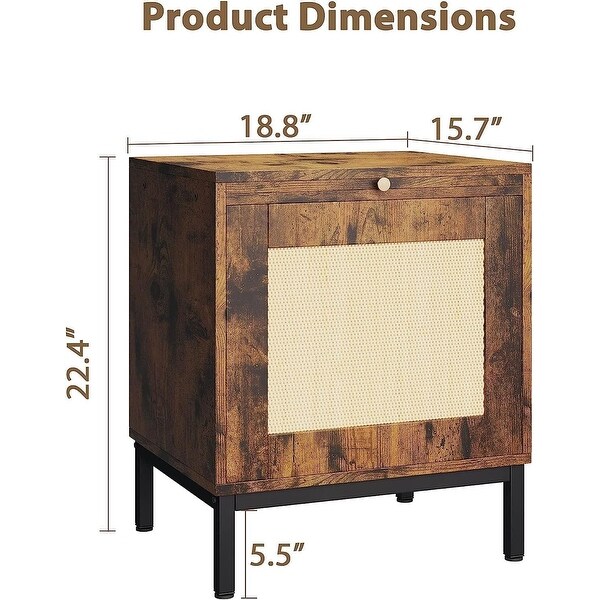 2Pcs Classic Wood Grain Pattern Side End Table