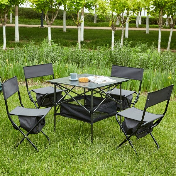 Set of 5,Folding Outdoor Table and Chairs Set for Indoor,Outdoor Camping,Picnics,Beach,Backyard,BBQ,Party,Patio