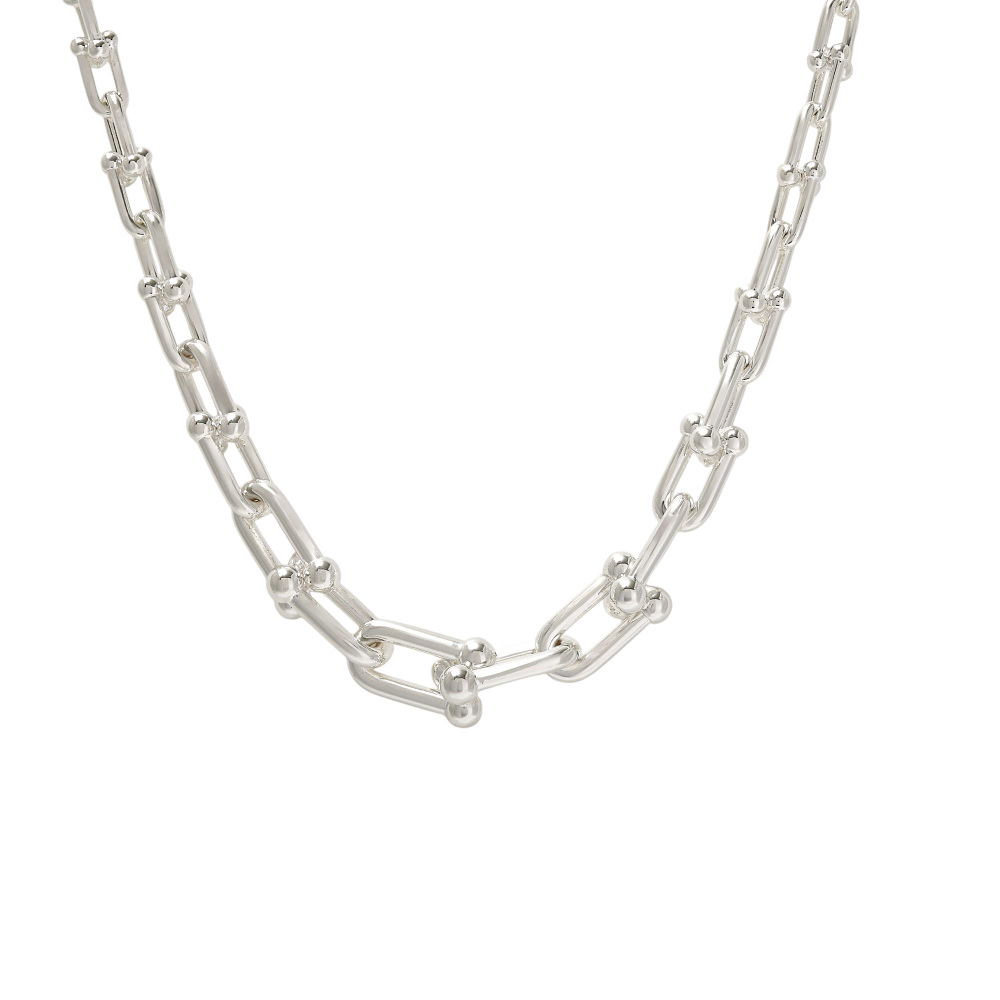 Tiffany & Co. Hardware Graduated Link Necklace Sterling Silver 60153092