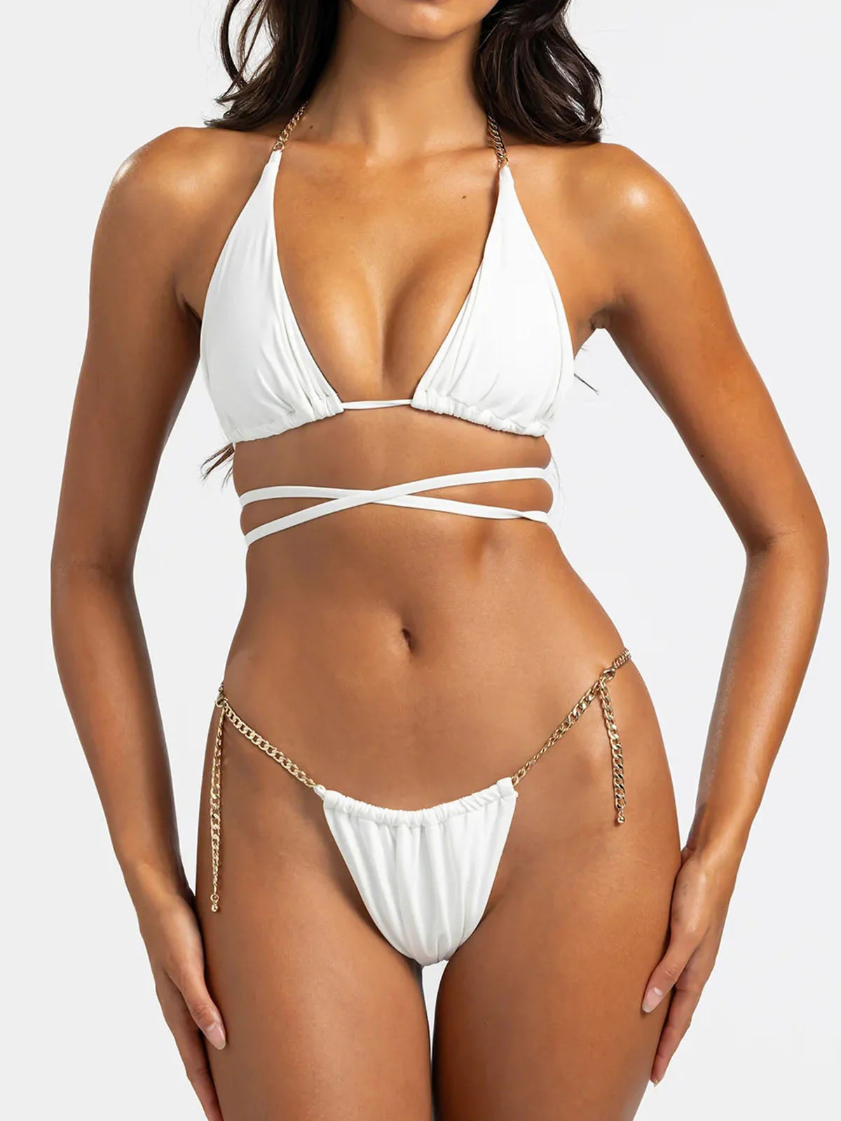 Chain Halter Bikini SetClistos