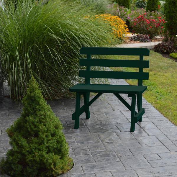Yellow Pine Traditional Backed Bench 4ft / Gray Stain
