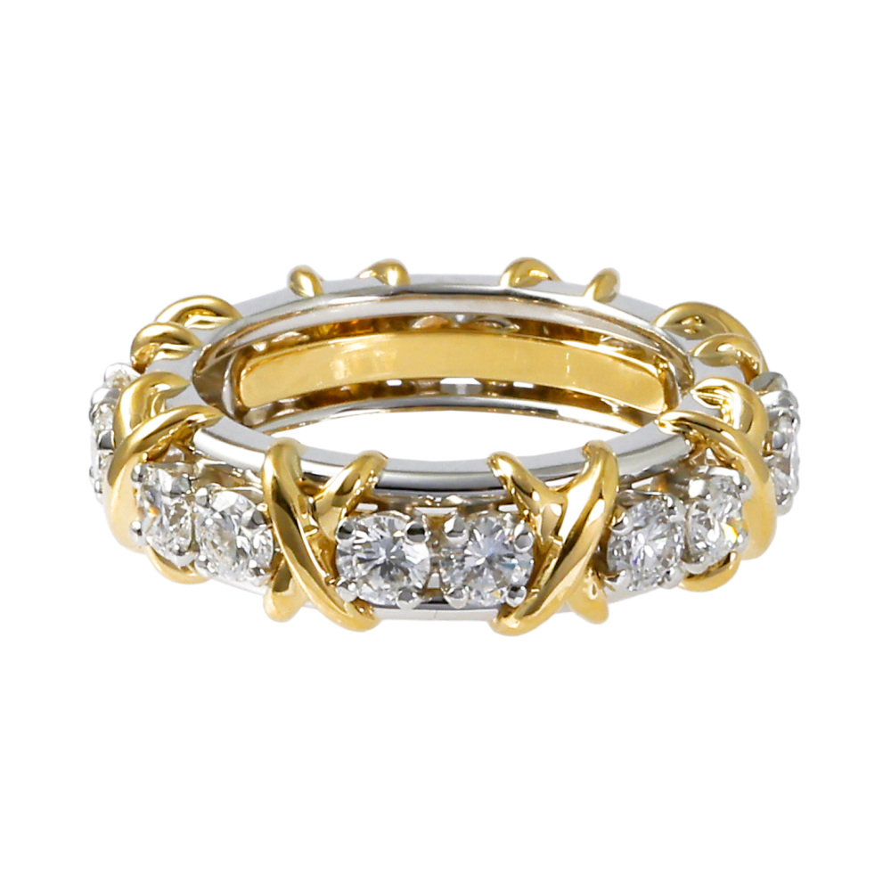 Tiffany & Co. Schlumberger Jean Ring Platinum & 18K Yellow Gold Diamond 72610156