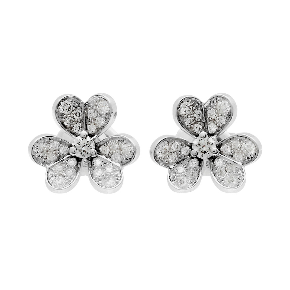 Van Cleef & Arpels Frivole Earrings 18K White Gold VCARP3W100