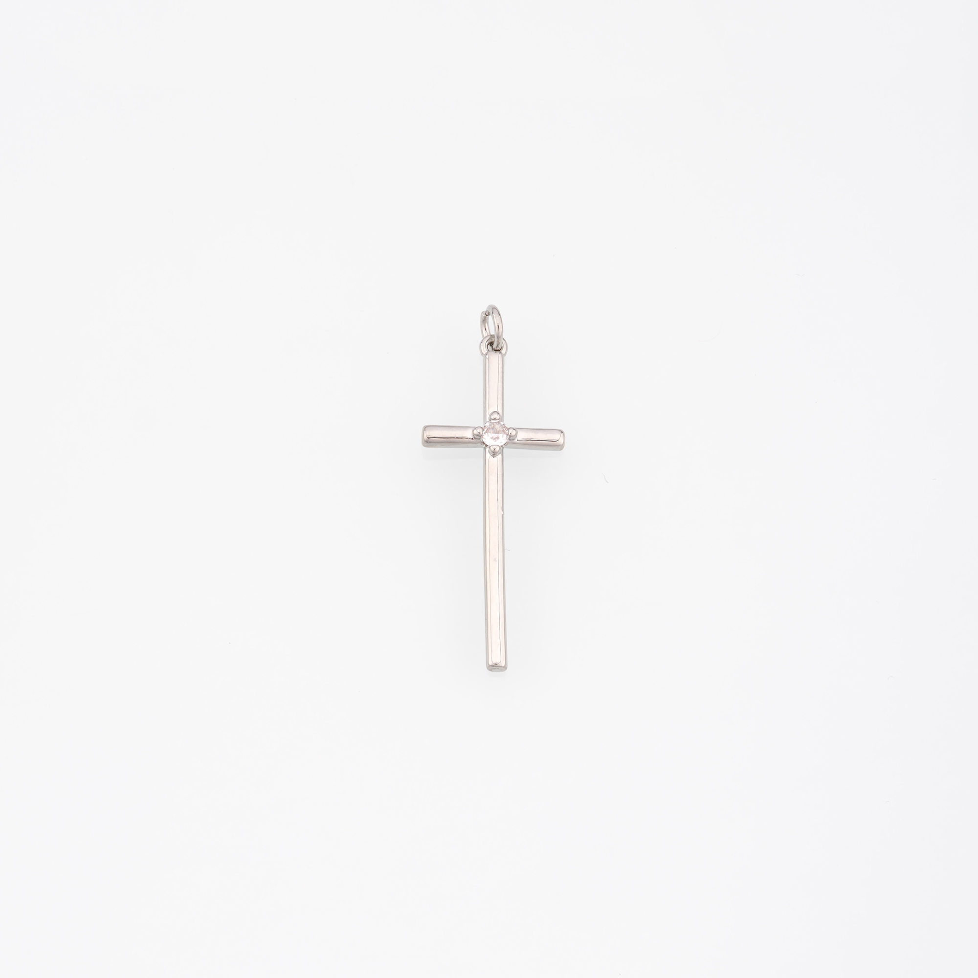 18K Gold Filled Cross Pendant,CZ Cross Charm Earrings Necklace for DIY Jewelry Making Supply