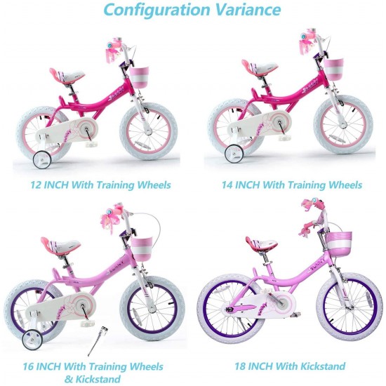 Girls Bike Bunny 16 Inch Girl’s Bicycle With Training Wheels Kickstand Basket Child’s Girl’s Bike Fuchsia, RB16G-4BF