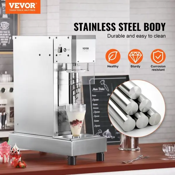 Vevor 750W Commercial-Grade Ice Cream Blender – 1740 RPM, 304 Stainless Steel Construction