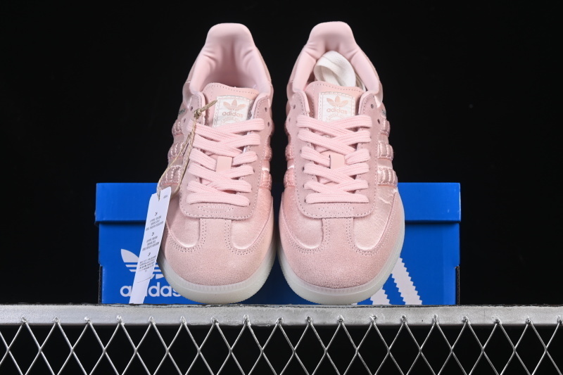 Adidas Samba Clover Casual Board Shoes Light Pink/Beige HQ5158