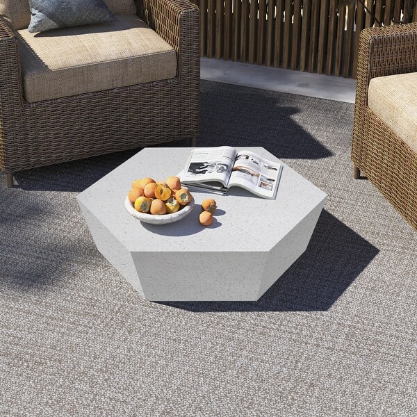UPHA Outdoor Concrete Patio Coffee Table,Outdoor Large Side Table