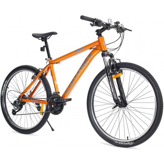 Mountain Bike 26 Inch Wheels,21 Speed Aluminum Frame Trail Bicycle with Suspension, Linear Pull V Brakes, Lightweight,for Men Women Adult