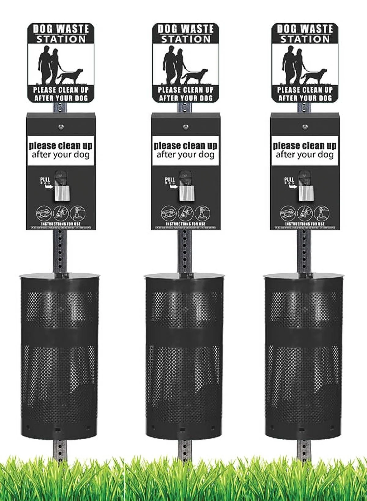 Pet Waste Station / Dog Waste Stations - Everything Included - Free 400 dog waste bags and 25 can liners
