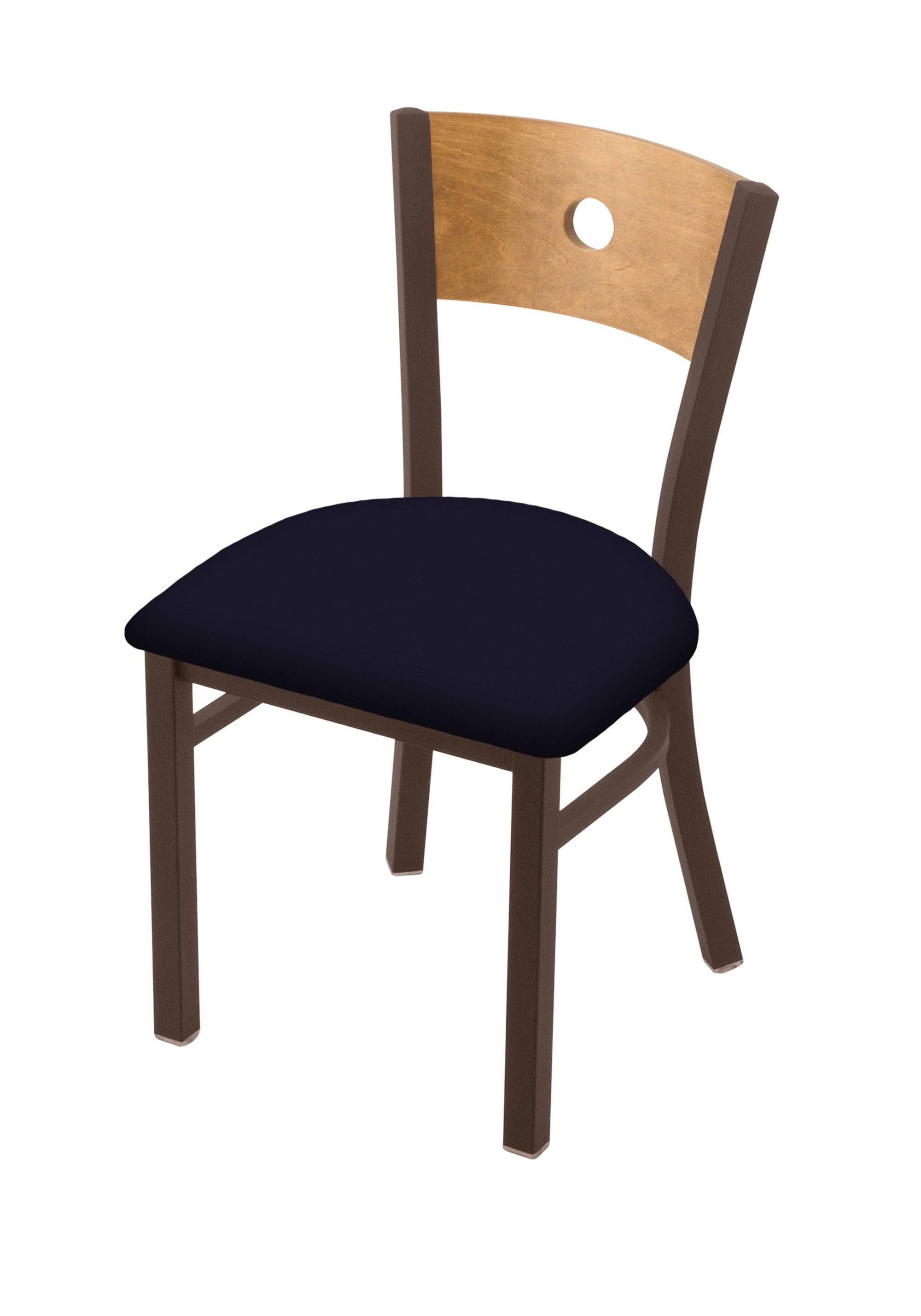 Holland Bar Stool 630 Voltaire 18x22 Chair with Bronze Finish, Medium BACK, and Graph Poppy Seat