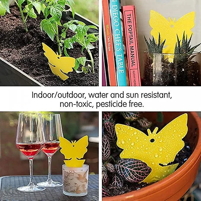 50pcs Plug-in Fly Trap Yellow Plates Sticker Plant Protection Against Insect Traps Aphids