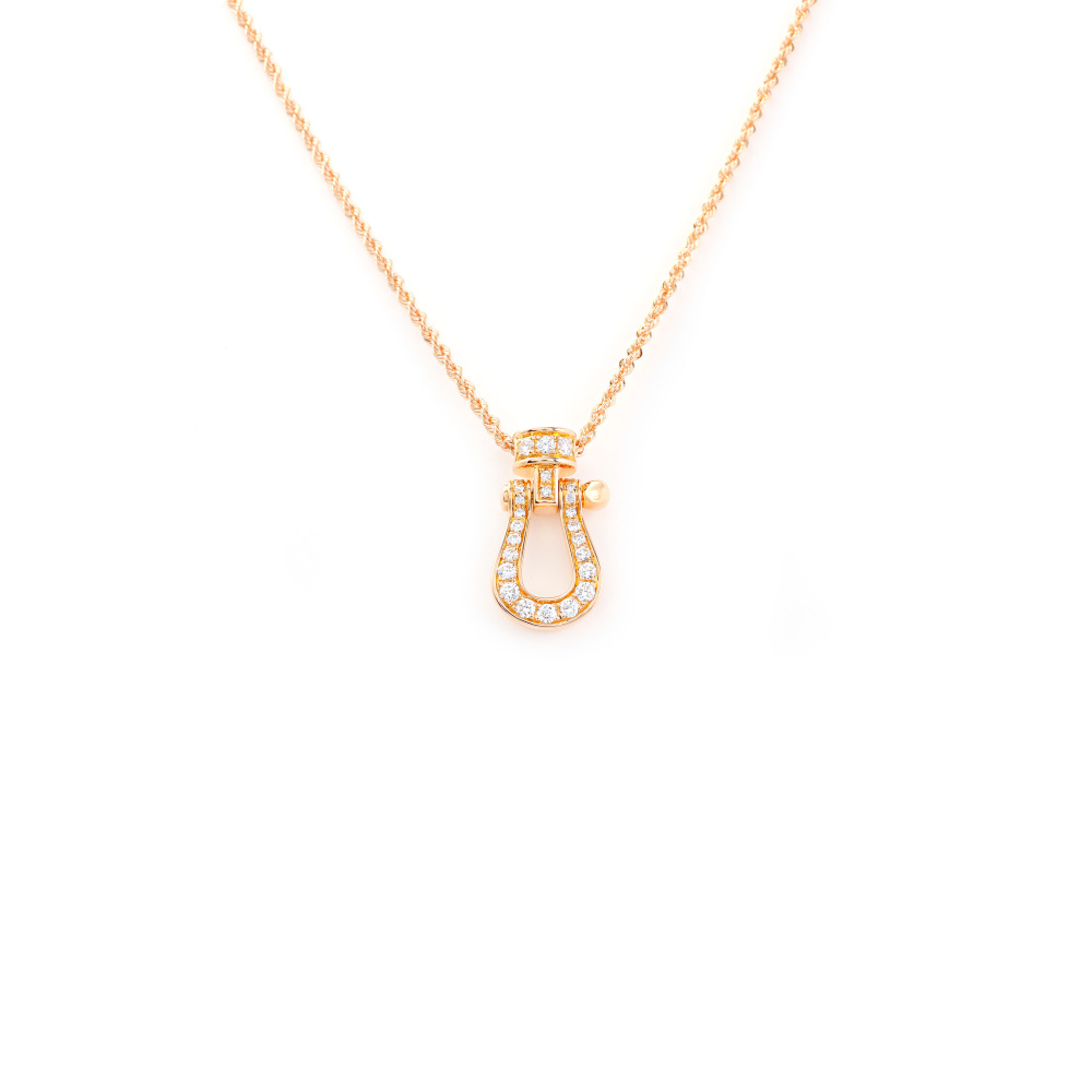 FRED Force 10 Mm Full Diamond Necklace 18K Rose Gold 7B0180