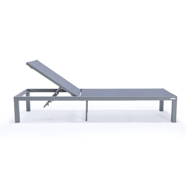 Aluminum Beach Pool Sun Lounge Chair Sling Mesh Fabric Reclining Stackable Lounger Chair