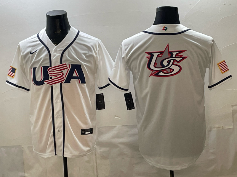Men's USA Baseball White 2026 World Baseball Classic Game Jersey