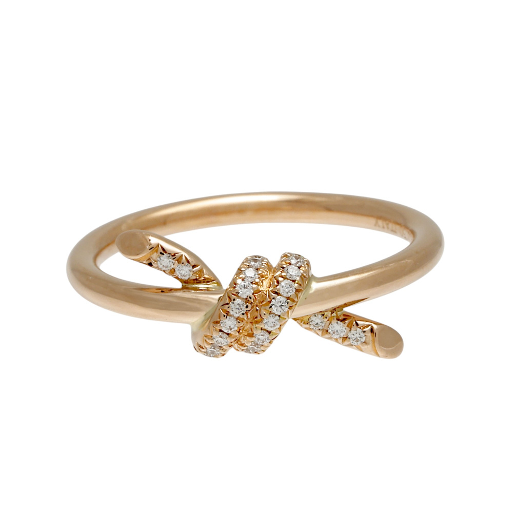 Tiffany & Co. Knot Ring 18K Rose Gold Diamond 69526462