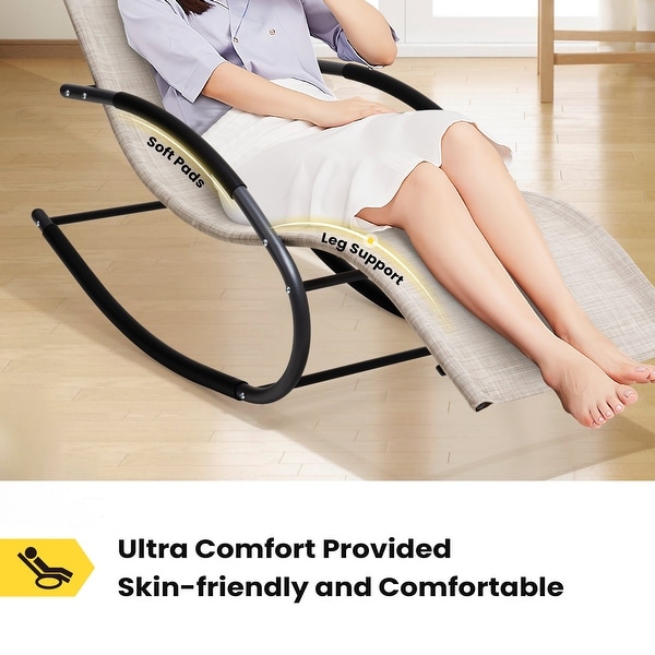 Pellebant Chaise Patio Rocking Chair with Pillow