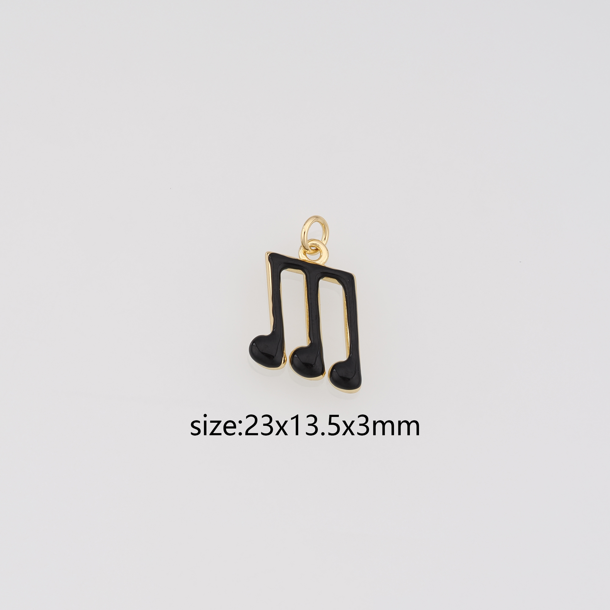 18K Gold Filled Musical Note Pendant,Enamel Music Charm Earrings Necklace for DIY Jewelry Making Supply