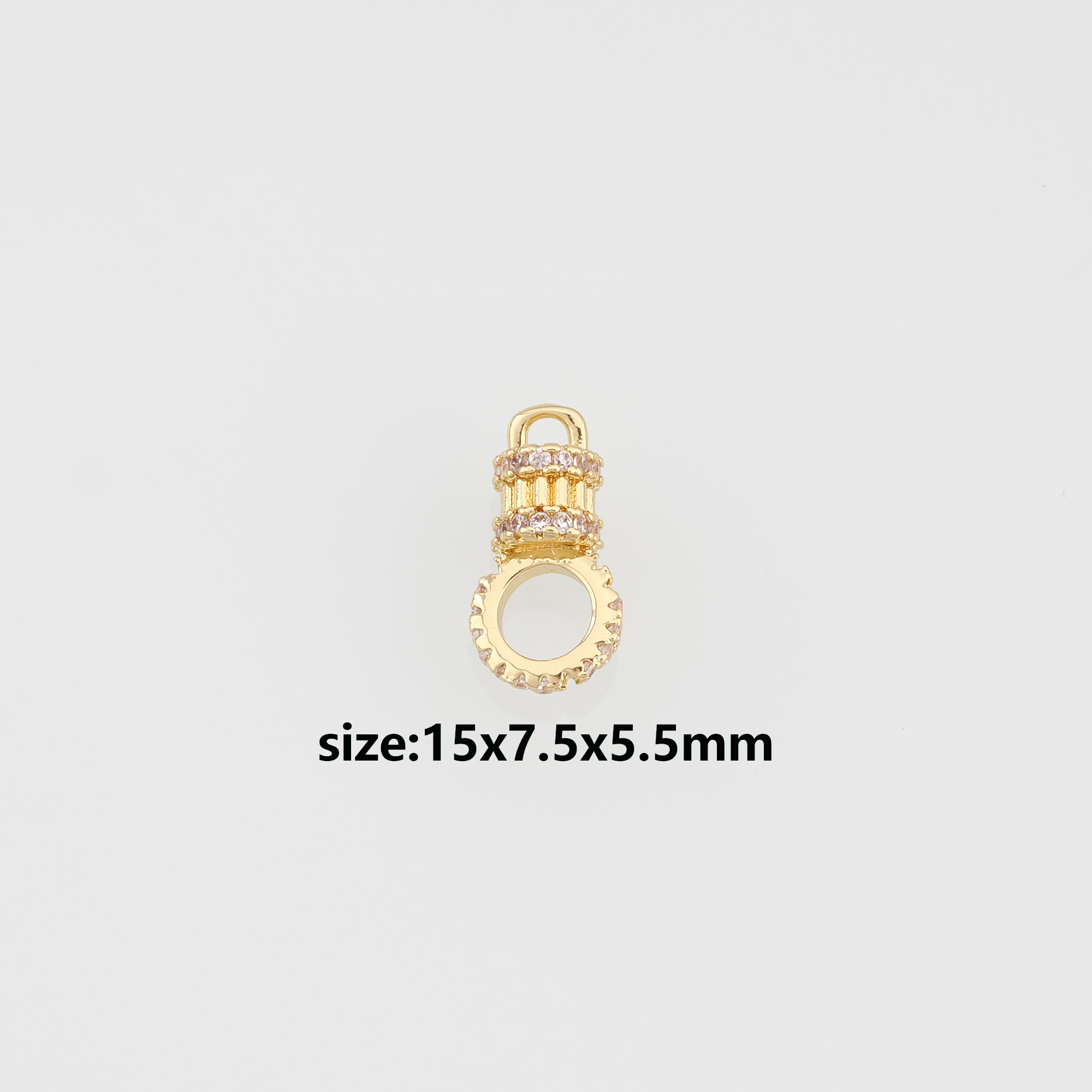 18K Gold Filled Round Pendant,CZ Micro Pave Round Charm Earrings Necklace for DIY Jewelry Making Supply