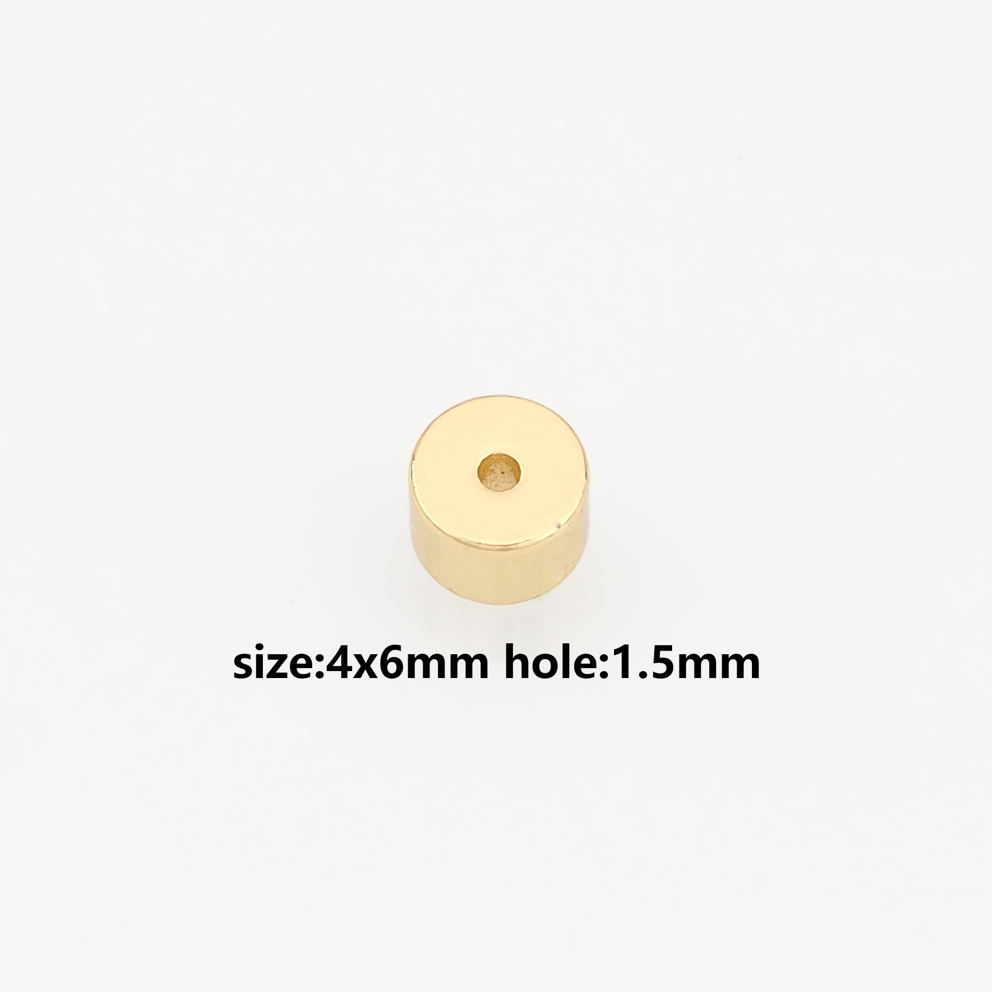 50Pcs 18K Gold Filled Cylinder Spacer Beads,Barrel Beads for Bracelet Jewelry Necklace Making Supply