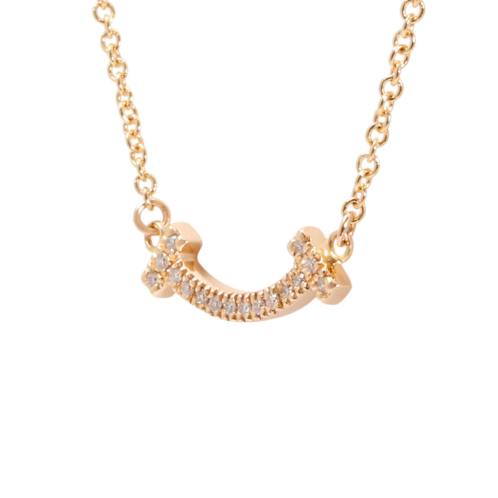 Tiffany & Co. Tiffany T Smile Necklace 18K Rose Gold Diamond 62617772