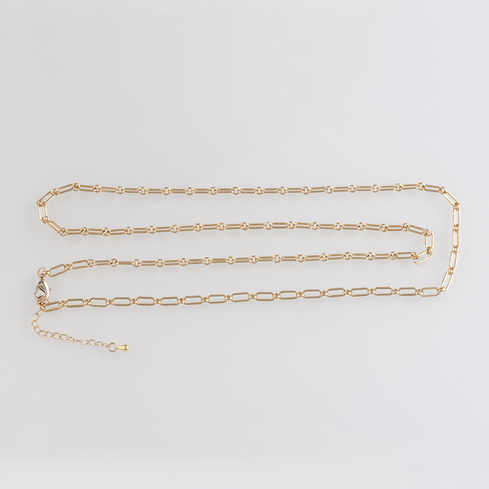 18K Gold Filled Oval Link Necklace,Cable Chain,Minimalist Necklace,Paper Clip Chain Necklace,Adjustable Necklace