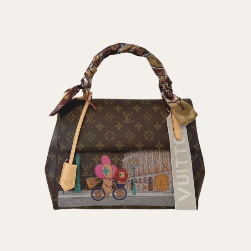Louis Vuitton Cluny Vivienne MM Painted Monogram 11.4 Inches