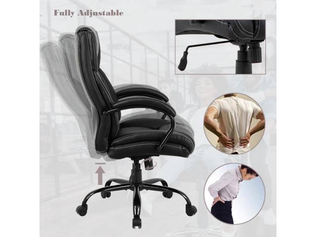 Bestmassage Big and Tall Office Chair 500lbs Cheap Desk Chair Ergonomic Computer Chair High Back PU Executive Chair with Lumbar