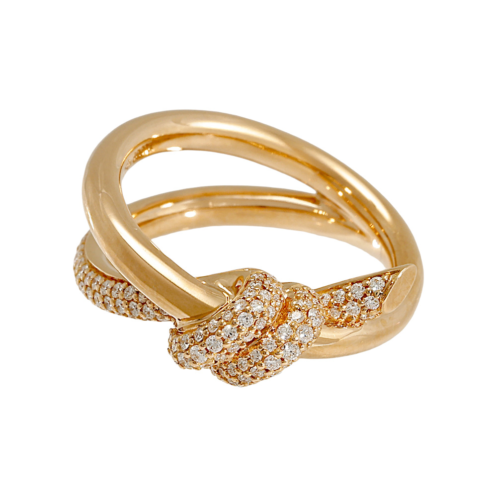 Tiffany & Co. Knot Ring 18K Rose Gold Diamond 69526195