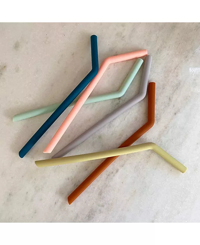Simka Rose Silicone Straws 6Pk - 10 In