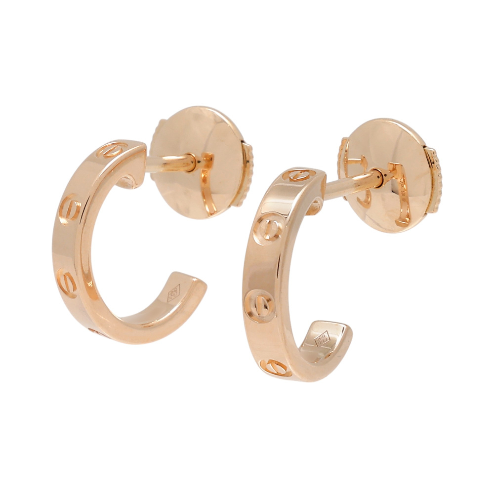 Cartier Love Hoop Sm Earrings 18K Rose Gold B8029000