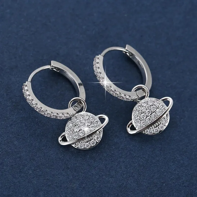 Adele Crystal Saturn Earrings