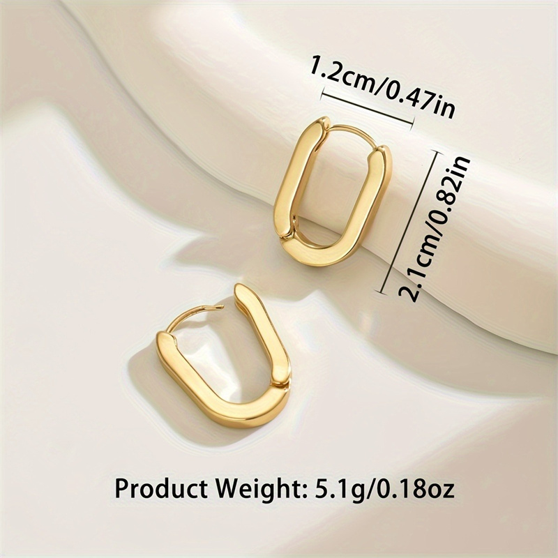 New Gold Color Square Hoop Earrings for Women Men Stainless Steel Minimalist Punk Unisex Rock Earring Piercing Jewelry Gifts