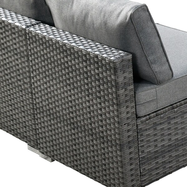 HOOOWOOO 8piece Patio Furniture Set Wicker Sectional Sofa with Fire Pit Table