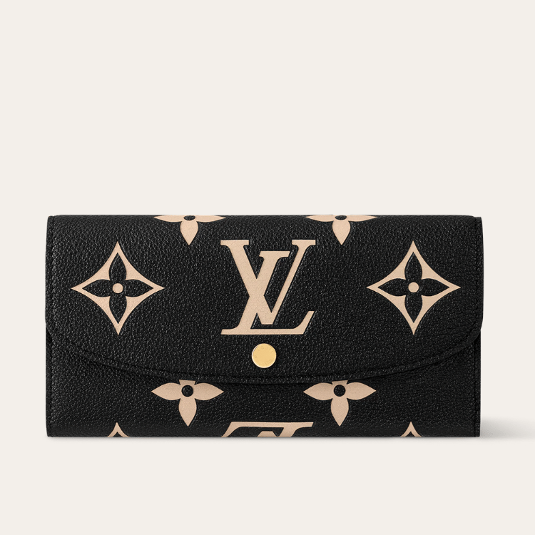 Louis Vuitton Sarah Wallet Black/Beigemonogram 7.5 Inches