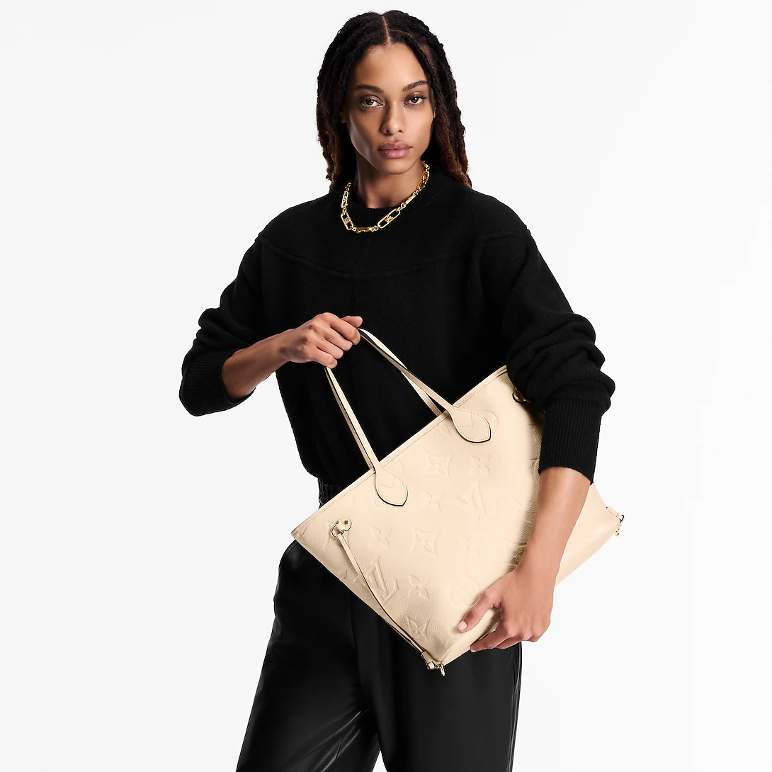 Louis Vuitton Neverfull Mm Tote Bag Crème Beige 31cm M46676