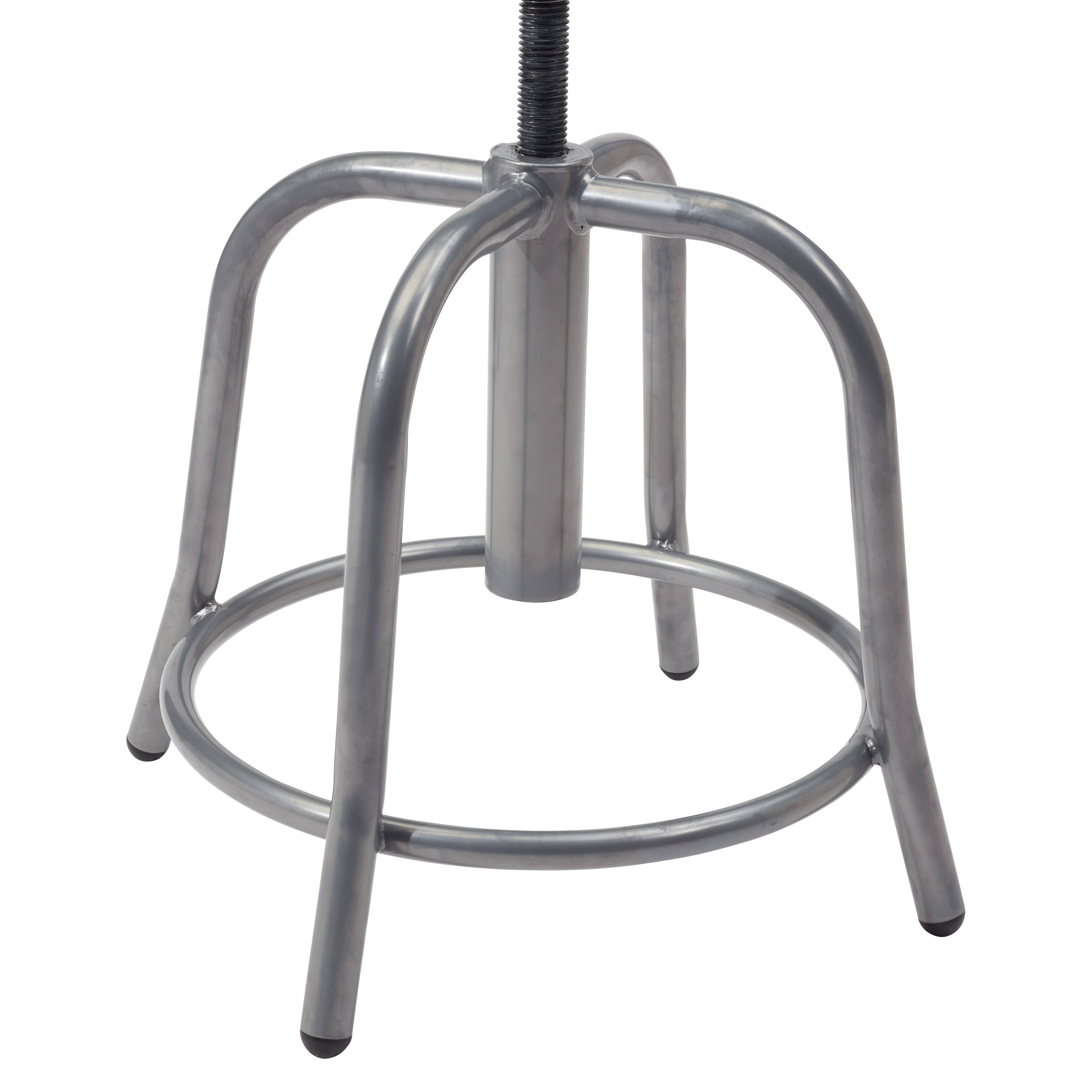 National Public Seating Designer Stool, 3x22 Fabric Padded Black SEAT, Grey Frame