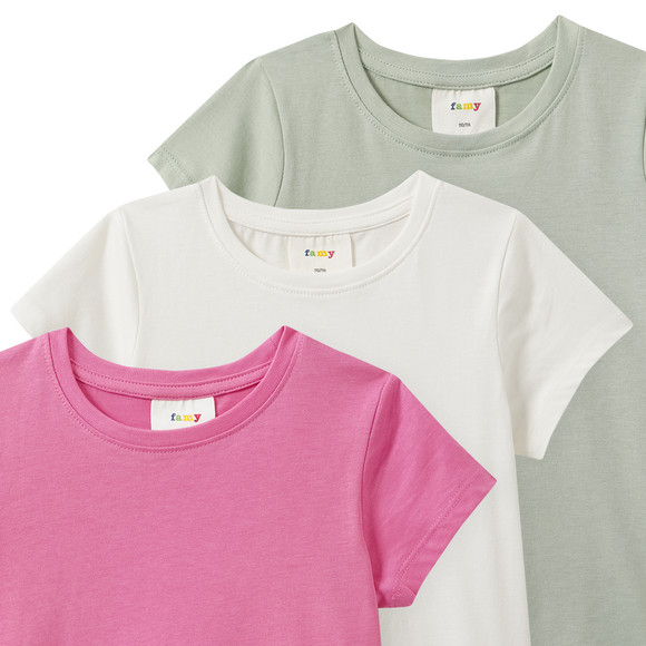 Famy 3 Mädchen T-Shirts im Basic-Look