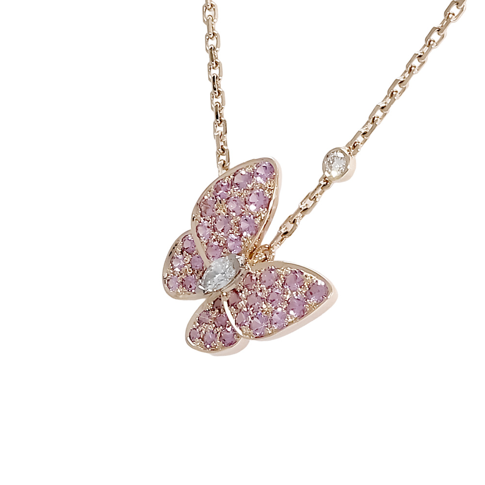 Van Cleef & Arpels Fauna de Papillon Necklace 18K White Gold & 18K Rose Gold VCARO3M200