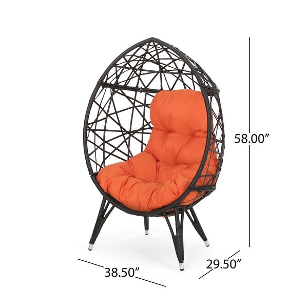 Palazzo Wicker Cushioned Teardrop Chair by Christopher Knight Home