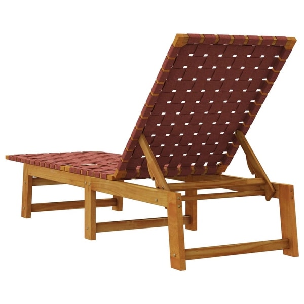 vidaXL Sun Lounger Reclining Patio Furniture Solid Wood Acacia and Fabric