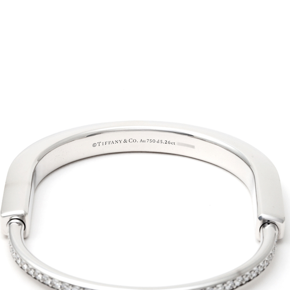 Tiffany & Co. Lock L Bracelet 18K White Gold Diamond 70424967