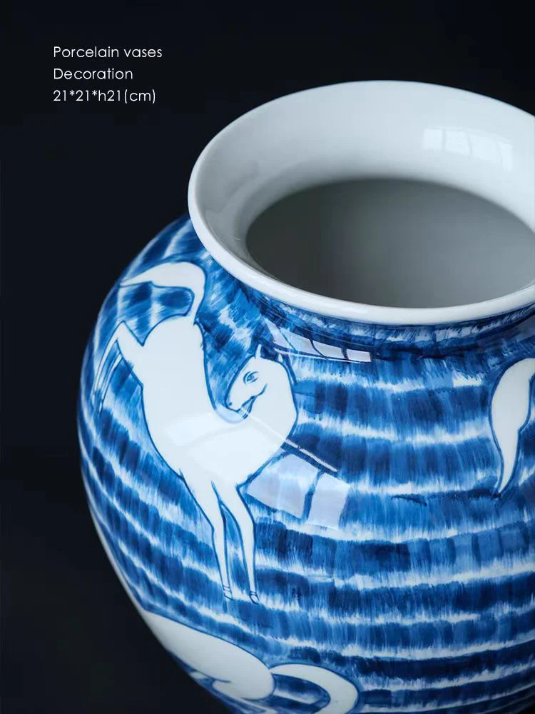 DC097 - Oriental Paris Blue and White Porcelain Grisaille Hand-painted Ink Blue 