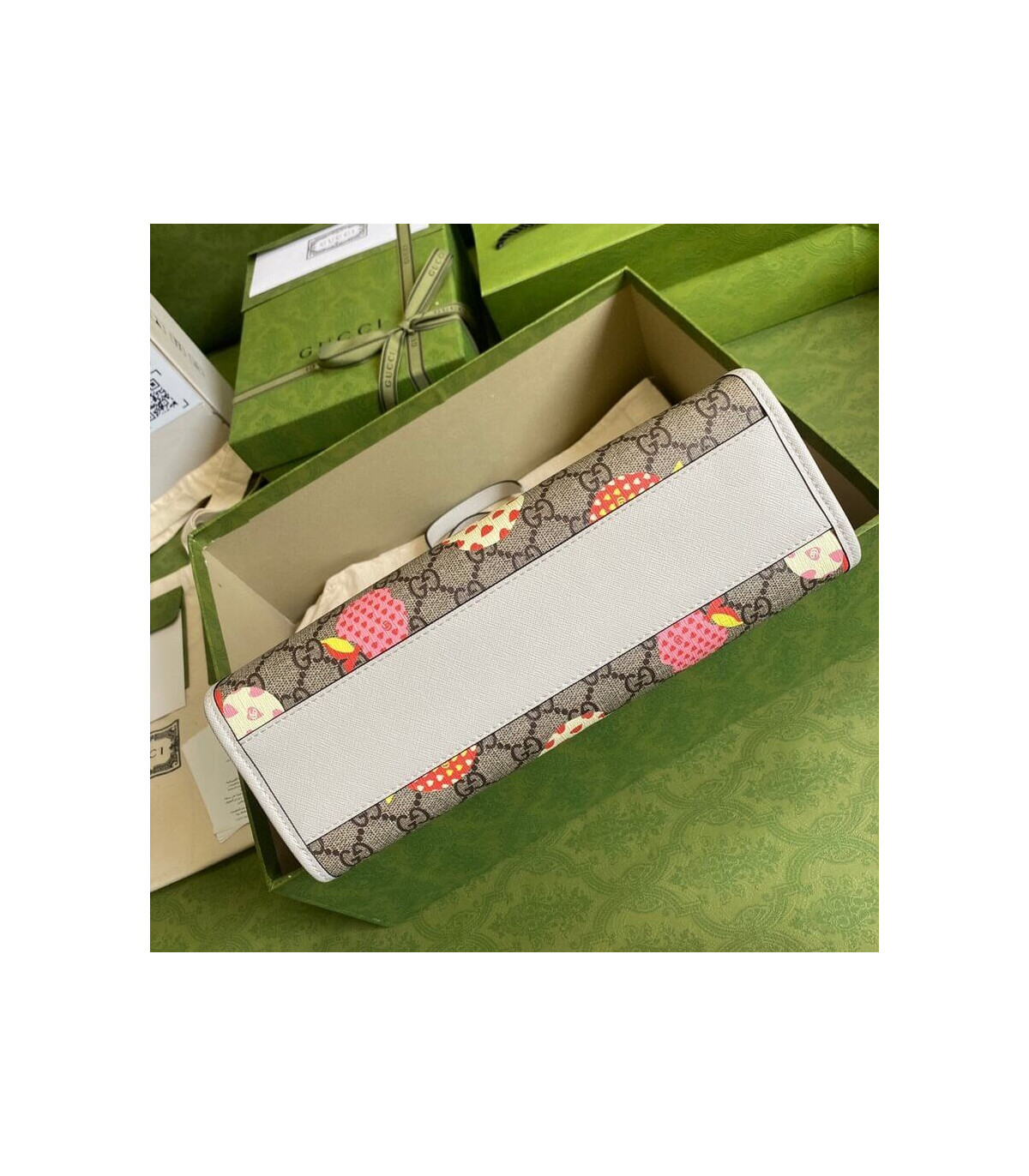 Gucci Children’s GG Heart Apple Pattern Tote