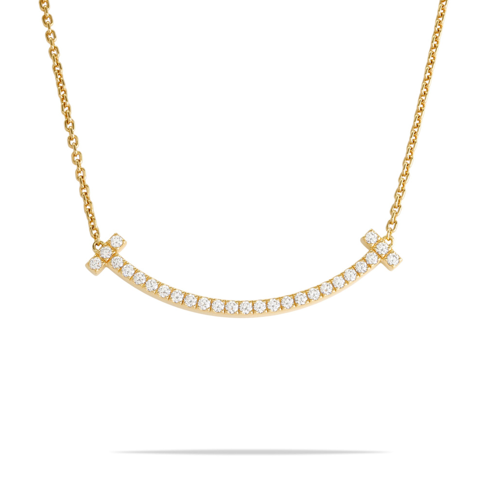 Tiffany & Co. Tiffany T Smile Necklace 18K Yellow Gold Diamond 67513215