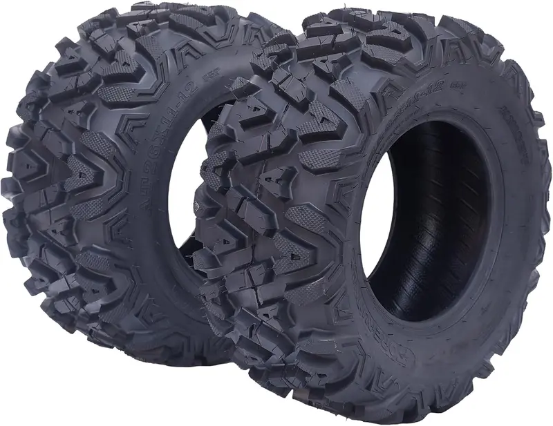 Set of 2 All-Terrain ATV Tires – 26×12-12, 6-Ply Rating, Black
