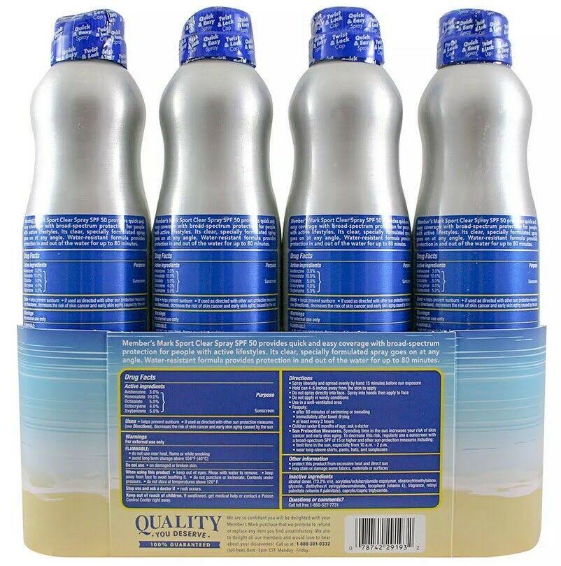 Sport SPF 50 Continuous Spray Sunscreen (9.1 oz., 4 pk.)